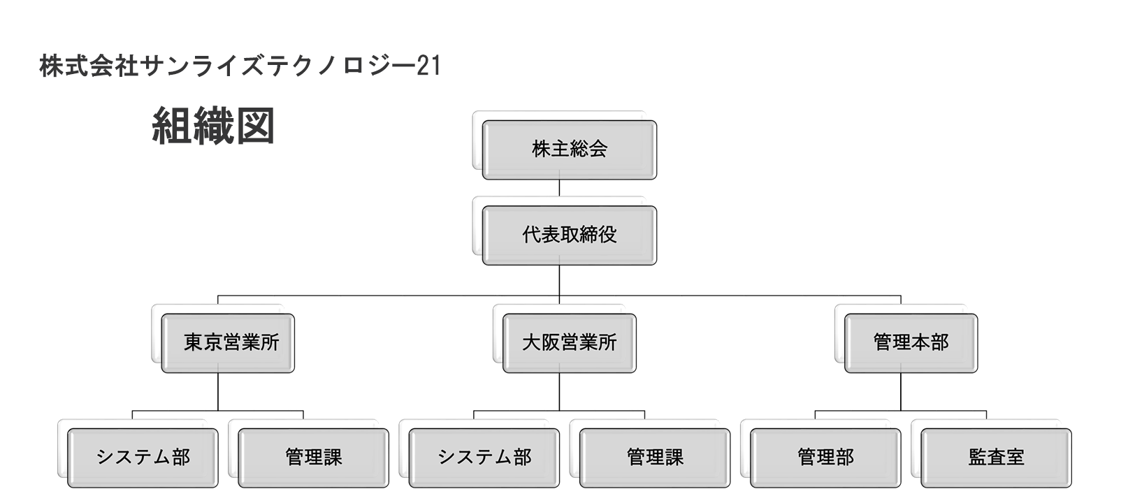 株式会社サンライズテクノロジー21組織図